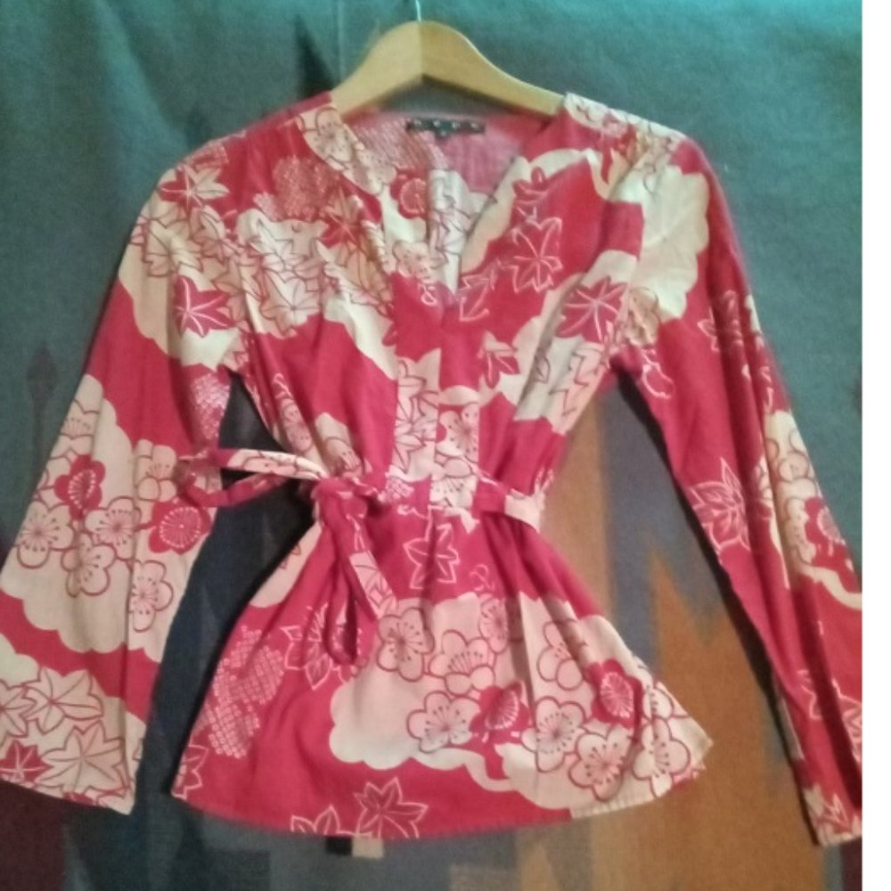 Cotton Kimono Blouse ~ Small